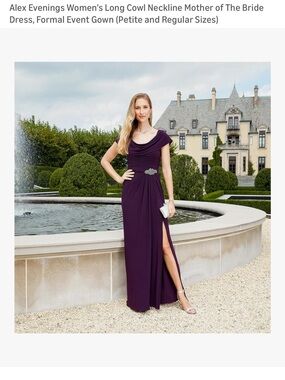 Alex evenings 8 petite eggplant mother of bride or groom dress